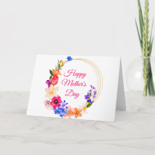 Mother's Day Pink Wildflower Floral Card