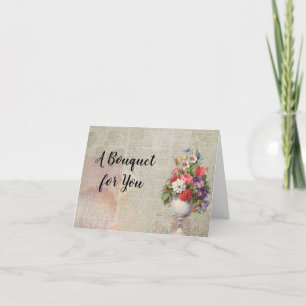 Mother's Day Planter Colourful Flowers Newspaper Holiday Card