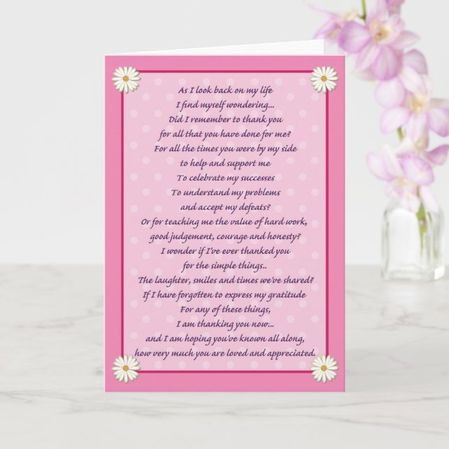 Mother's Day Poem Card (Orchid)