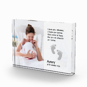 Mother's Day Poem keepsake Child footprints Photo Block