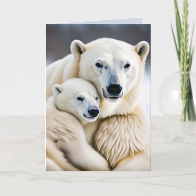 Mother's Day Polar Bears Holiday Card (Front)