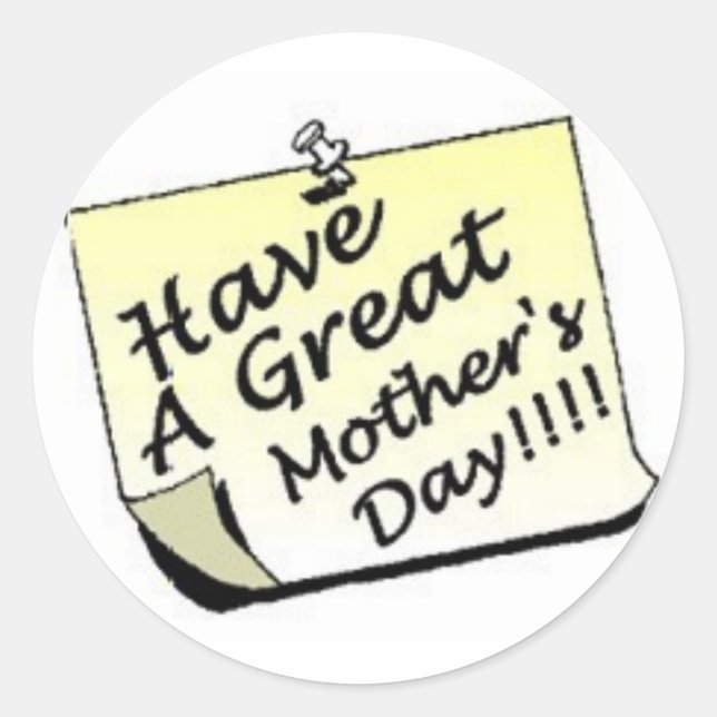Mother's Day Post-it Classic Round Sticker (Front)