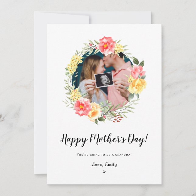 mothers day pregnancy baby announcement floral  (Front)