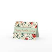 Mother's Day Pretty Floral Red & Teal 