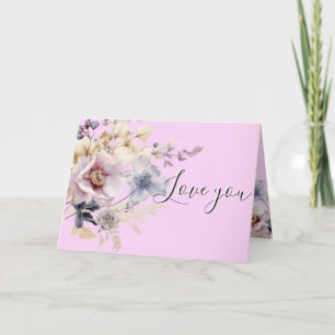 Mother's Day Pretty Pink Wild Flower Bouquet  Holiday Card