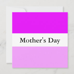 MOTHER'S DAY Pretty Tropical Pink White Stripes Holiday Card
