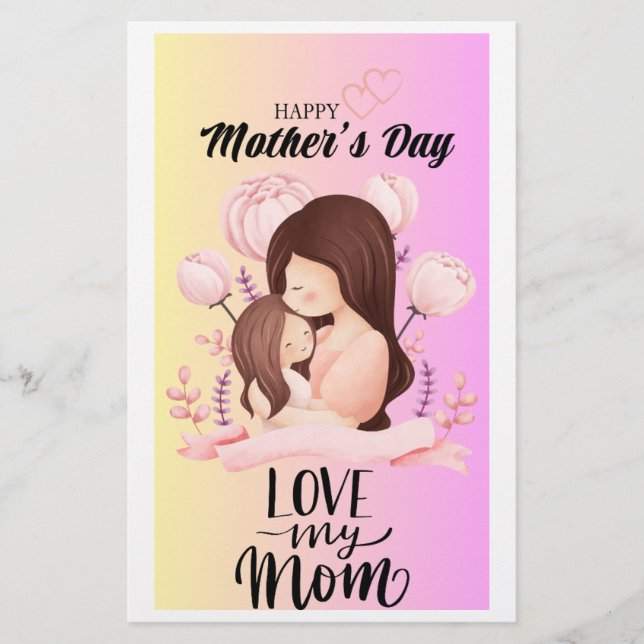 Mother's Day Printable png Stationery (Front)