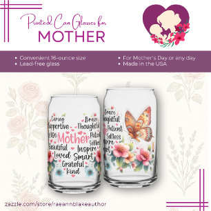 Mother's Day Printed Can Glasses
