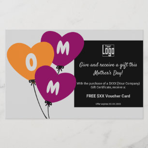 Mother's Day Promotion Gift Certificate & Bonus  Flyer