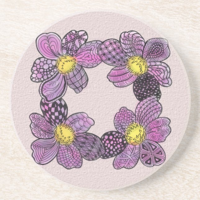 Mother's Day Purple Flowers Coaster (Front)