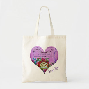 Mother's Day purple heart Chocolate Tote Bag