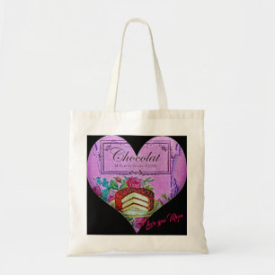 Mother's Day purple heart Chocolate Tote Bag