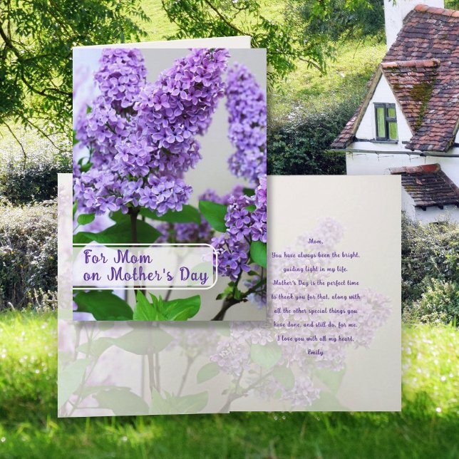 Mothers Day Purple Lilacs Message Greeting Card (Creator Uploaded)