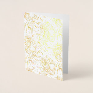 Mother's Day Real Gold Foil Floral Rose Mum Foil Card