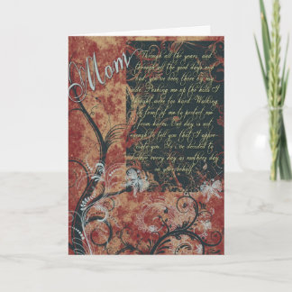 Mothers Day Red Flowery Sweet Card