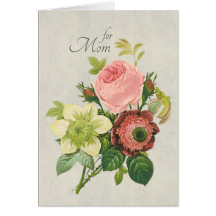 Mother's Day Redouté Pink rose CC1111 Card