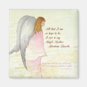 Mother's Day Religious Angel, Square Gift Magnet