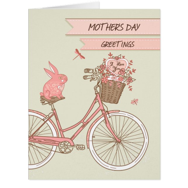 Mother's Day Retro Bicycle with Flower Basket BIG (Front)