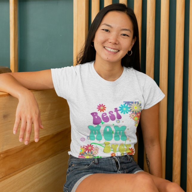 Mothers Day Retro Groovy Floral Best Mum Ever  T-Shirt (Creator Uploaded)