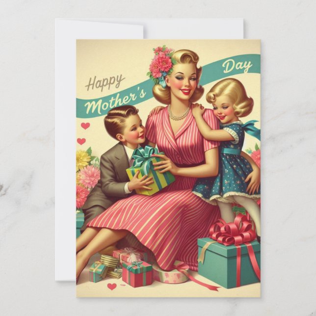  Mother's Day Retro Holiday Card (Front)