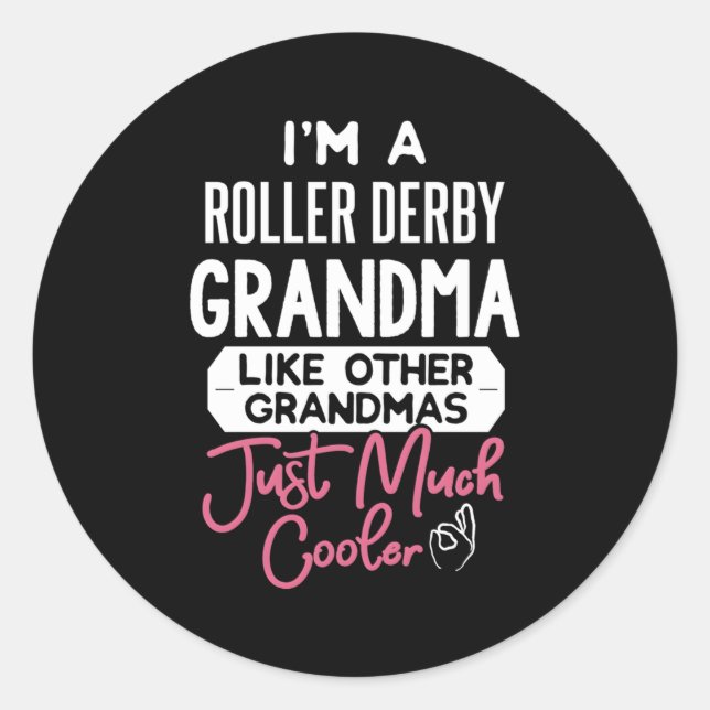 Mothers Day Roller Derby Grandma Classic Round Sticker (Front)