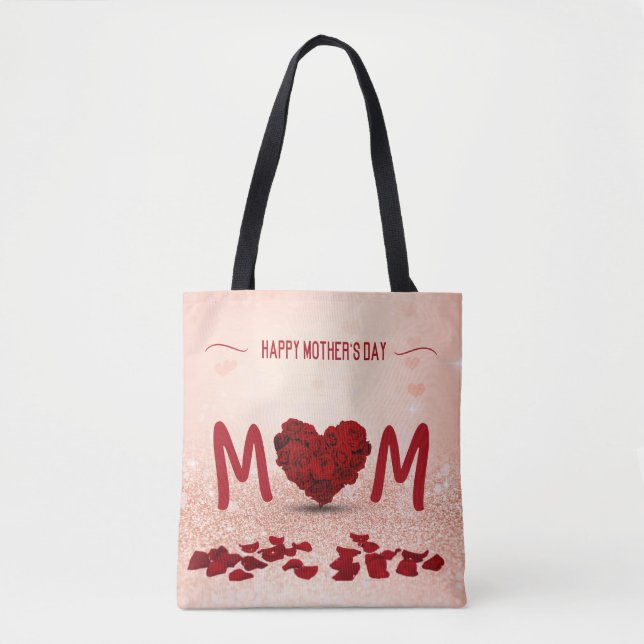 Mother's Day Rose Heart Bouquet - Tote Bag (Front)