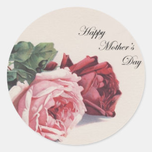 Mother's Day Roses Classic Round Sticker