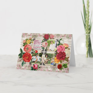 Mother's Day Roses Instagram Vintage Photo Collage Card