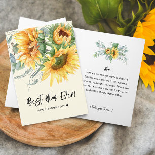 Mother's Day Rustic Sunflower Eucalyptus Greenery Card