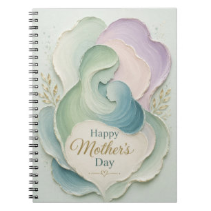 Mother's Day Silhouette Mother Child Embrace Notebook