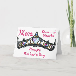 Mother's Day Silver Tiara Party Hat Card