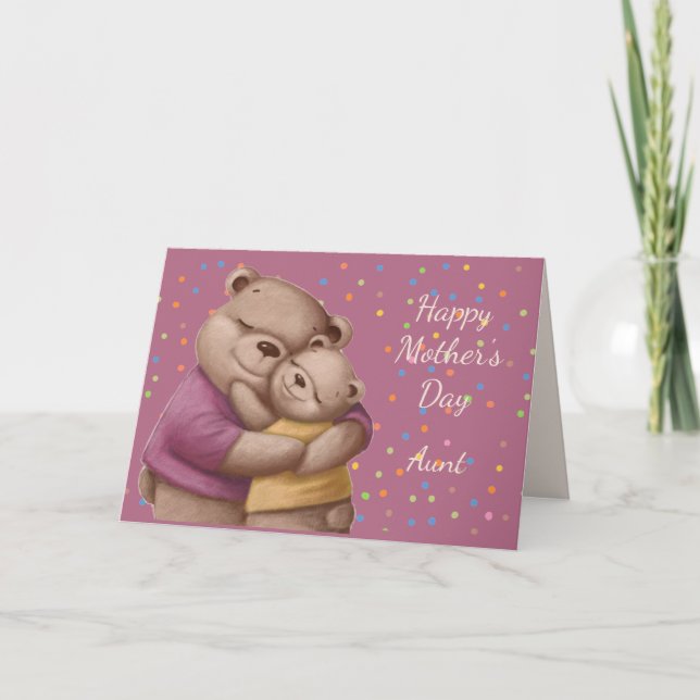 Mother's Day Sister Cute Bear Hugs Card (Front)