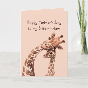 Mother's Day Sister-in-law Fun Giraffe Animal Card
