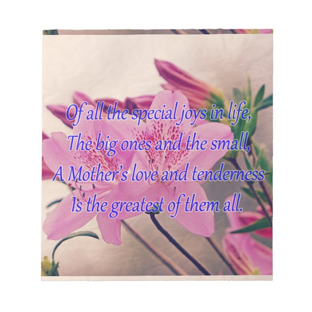 Mothers Day-Special Joy Notepad (Front)