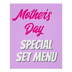 Mother's Day Special Set Menu Promotion Sign