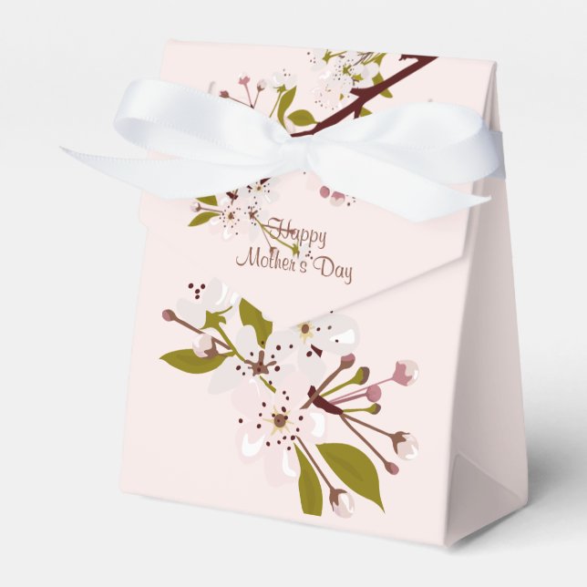 Mothers Day Spring Cherry Blossoms Party Favour Bo Box (Front Side)
