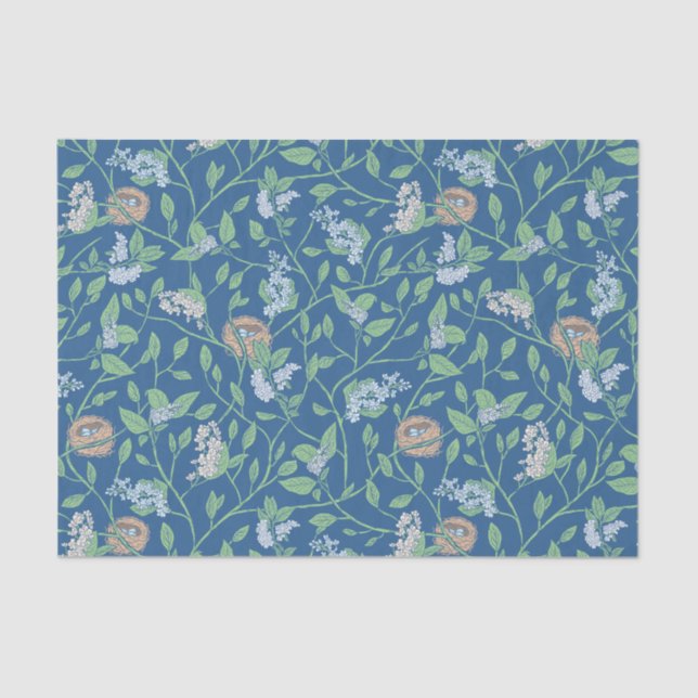 Mother's Day Spring Garden Robin Eggs in Nest Tissue Paper (Front)