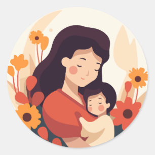 Mother's Day Sticker - Loving Embrace Design