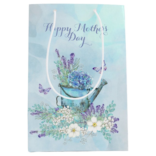 Mother's Day Summertime Flowers & Butterflies Medium Gift Bag (Front)