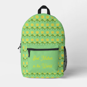 Mothers Day Sunflowers Custom Message Printed Backpack