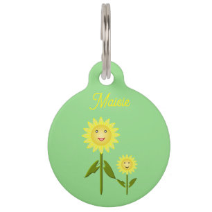 Mothers Day Sunflowers Custom Pet Tag
