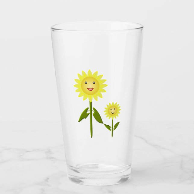 Mothers Day Sunflowers Glass (Front)
