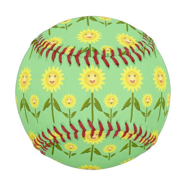 Mothers Day Sunflowers Patterned Baseball (Front)
