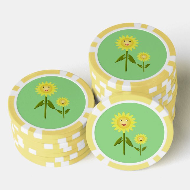 Mothers Day Sunflowers Poker Chips (Stack)