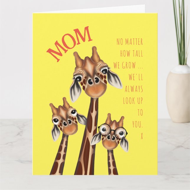 Mother's Day - Sweet Giraffe Family Card (Front)