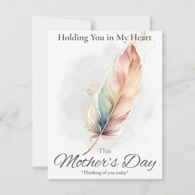 Mother's Day Sympathy Card - Feather (Front)