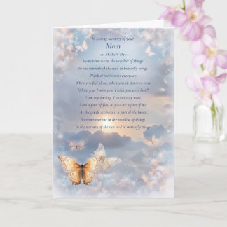 Mothers Day Sympathy in Remembrance Mom Spiritual Card