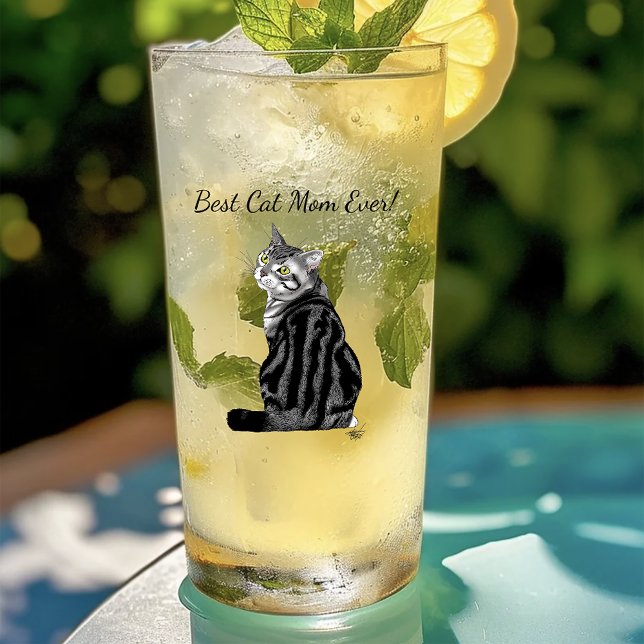 Mother's Day Tabby Cat Glass (Creator Uploaded)