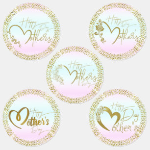 Mother's Day Tags with Roses and Hearts