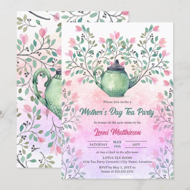 Mother's Day Tea Party Invitation (Front/Back)